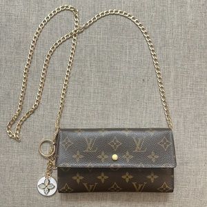 Louis Vuitton Porte Tressor Trifold Monogram Wallet on chain